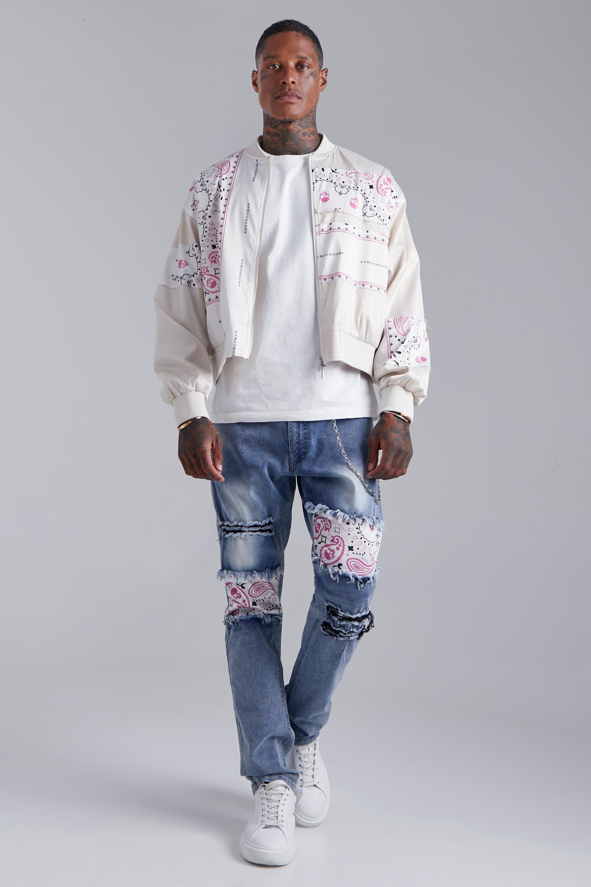 Paisley Patchwork Jeans | boohoo USA